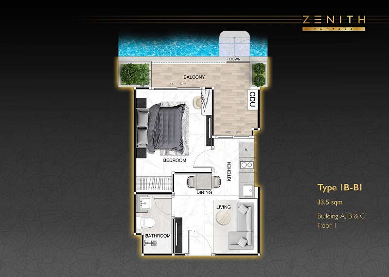 ZENITH Pattaya — apartment layout