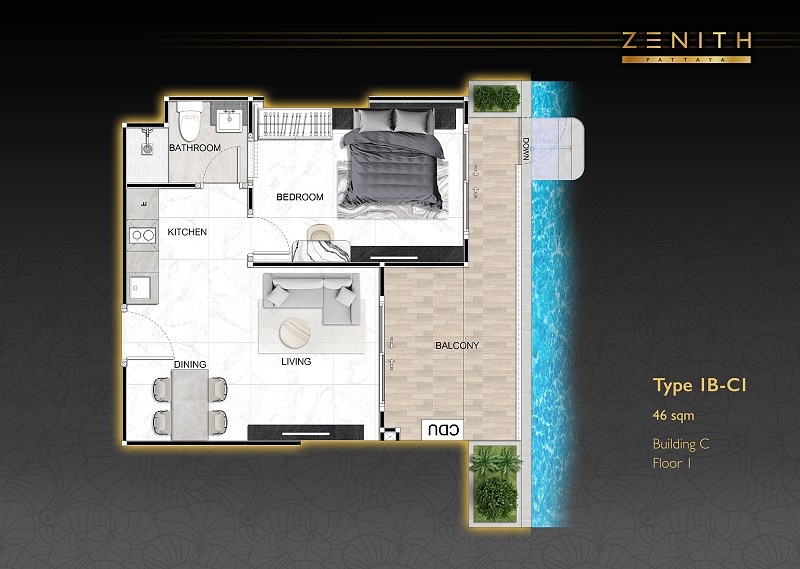 ZENITH Pattaya — apartment layout