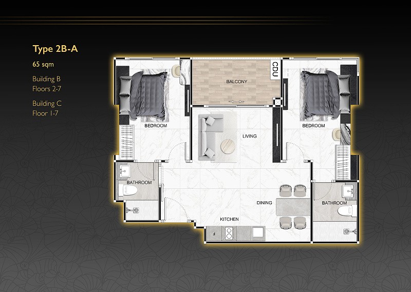 ZENITH Pattaya — apartment layout