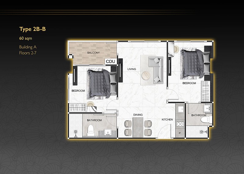 ZENITH Pattaya — apartment layout