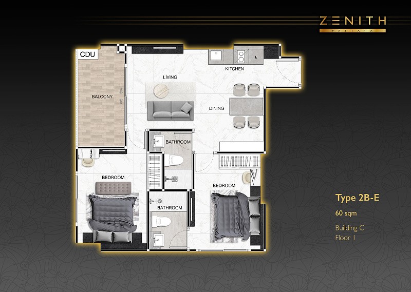 ZENITH Pattaya — apartment layout