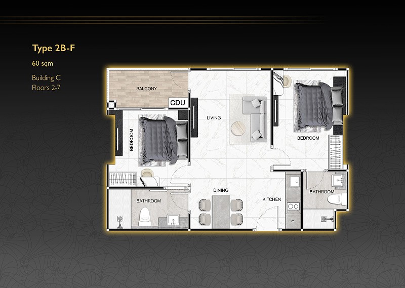 ZENITH Pattaya — apartment layout