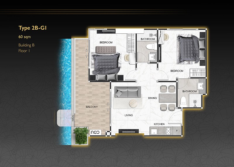ZENITH Pattaya — apartment layout