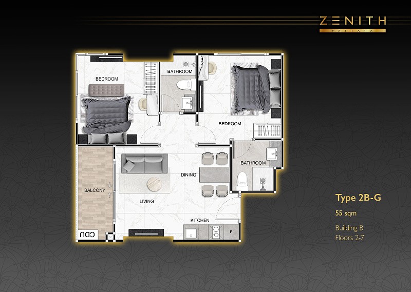 ZENITH Pattaya — apartment layout