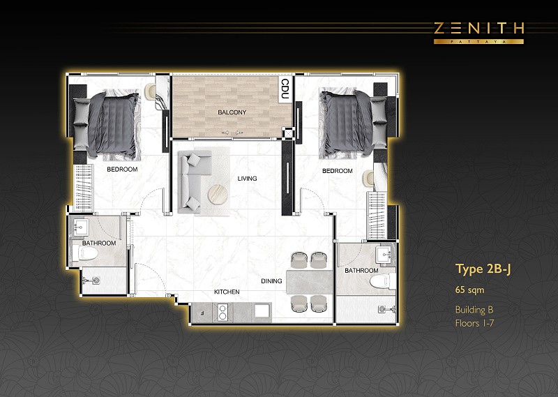 ZENITH Pattaya — apartment layout