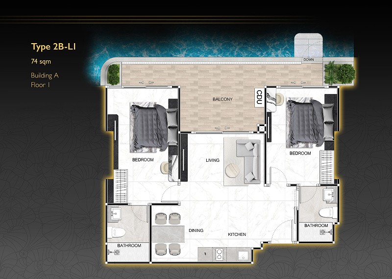 ZENITH Pattaya — apartment layout
