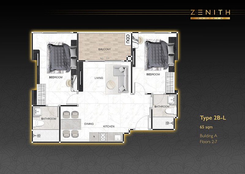 ZENITH Pattaya — apartment layout
