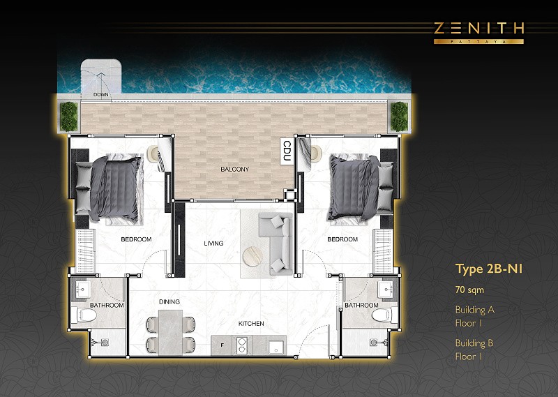 ZENITH Pattaya — apartment layout