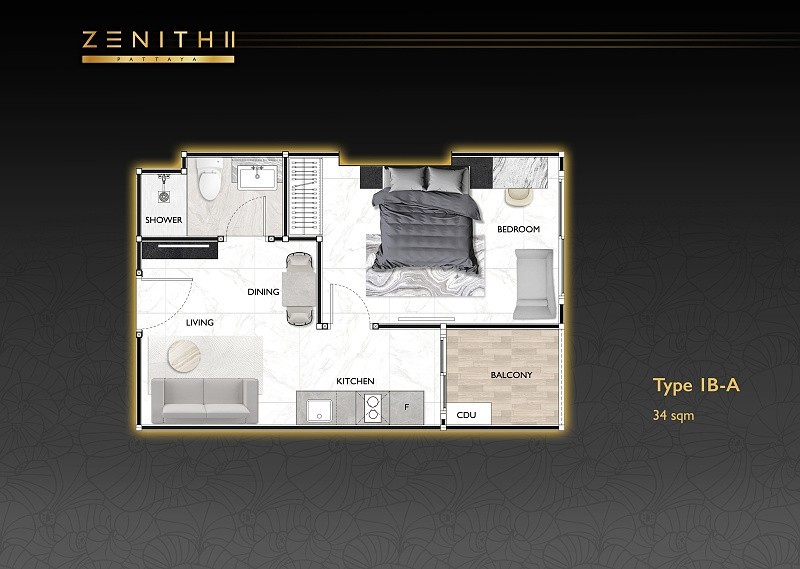 ZENITH II Pattaya — apartment layout