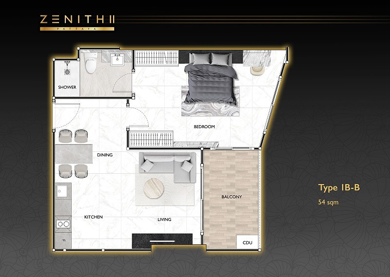 ZENITH II Pattaya — apartment layout