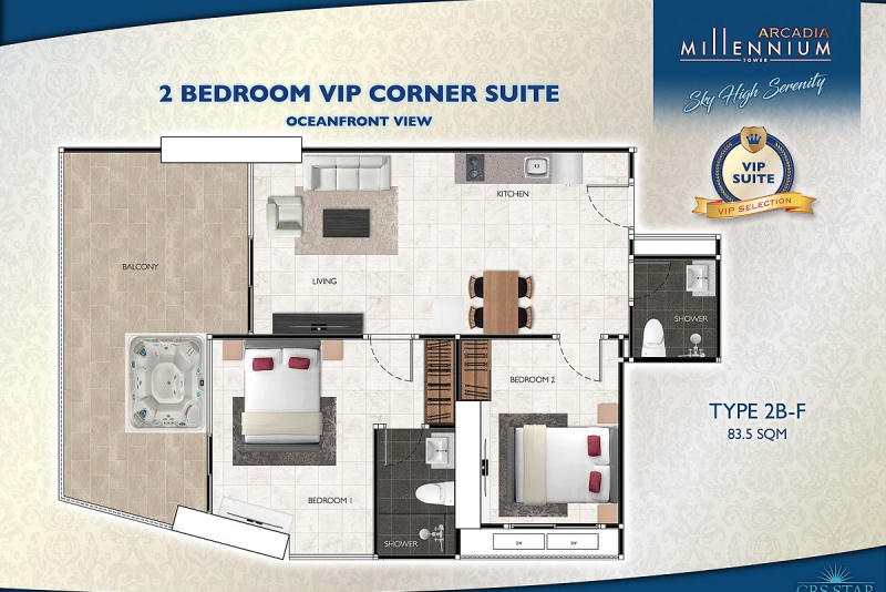 2 Bedroom Condo - ฿ 55.000 p/m