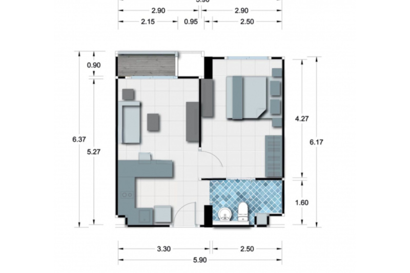 1 Bedroom Condo - ฿&nbsp;15.000&nbsp;p/m