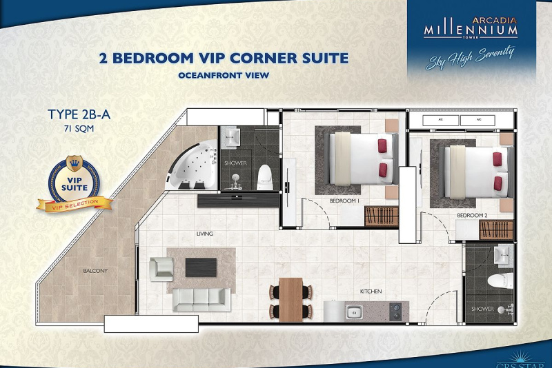 2 Bedroom Condo - ฿&nbsp;45.000&nbsp;p/m